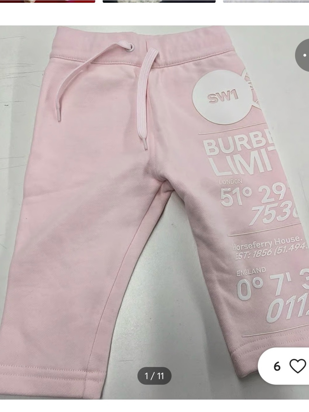 Burberry Pink Logo Jogger Sweatpants for Kids